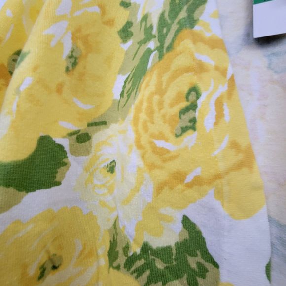 Designers Originals Yellow Rose Short Sleeve Cardigan Size Large Petite - Picture 3 of 4